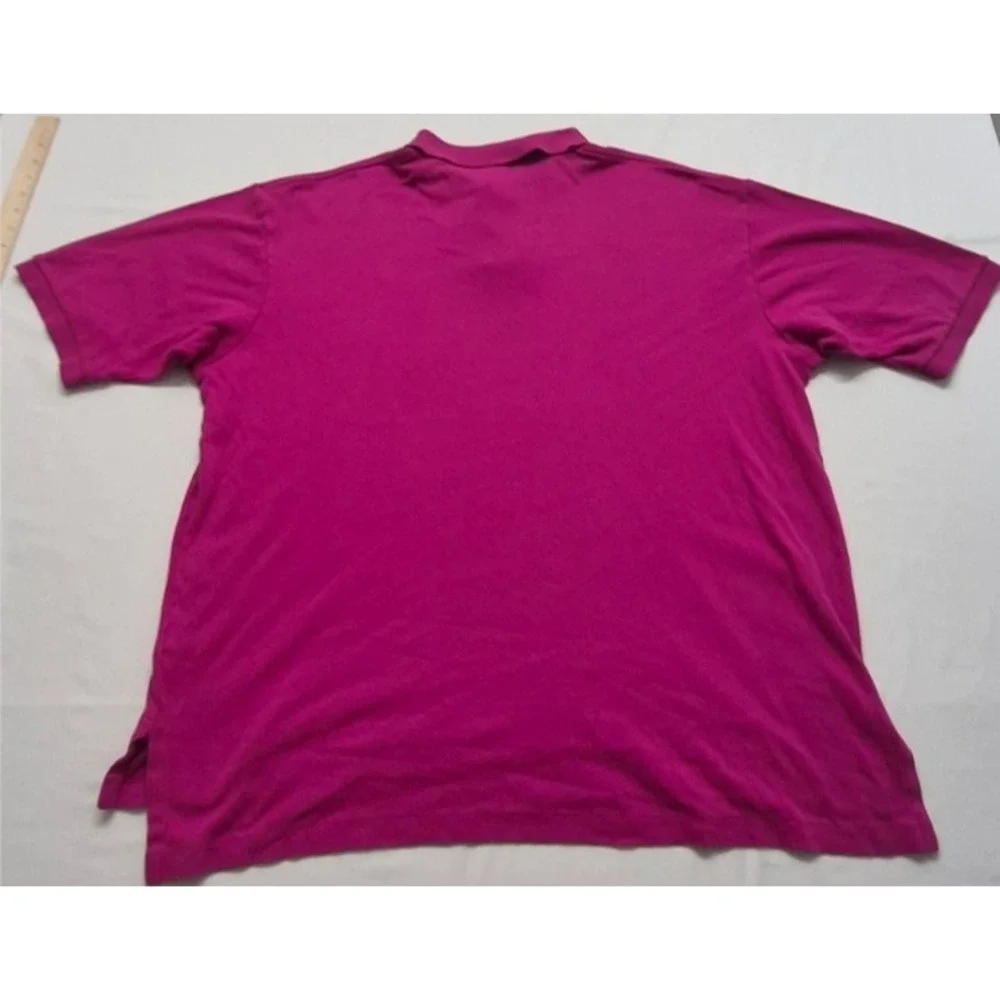 VTG Polo Ralph Lauren men magenta pink polo navy logo Made in USA 100% Cotton XL